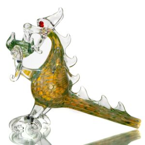 Shop Daniels Glass Art - Standing Dragon Dry Pipe - Green w/ Fume in australian