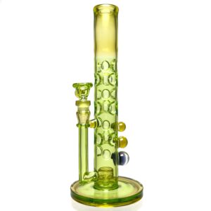 Shop Davin Titland - Mini Straight Tube - 3 Seal Network w/ Dimples - Trans. Green & UV Citrine in australian