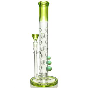 Shop Davin Titland - Mini Straight Tube - 3 Seal w/ Dimples - Trans. Green & Titan Accents in australian