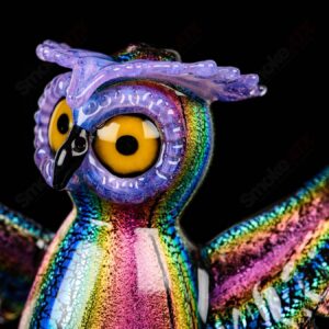 Shop Dichro EDM Owl by Four Winds Flameworks & Turtle Time Glass in australian