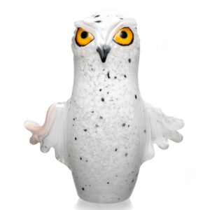 Shop Four Winds Flameworks - Hooter Hand Pipe - White & Black Frit #1 in australian