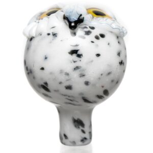 Shop Four Winds Flameworks - Owl Bubble Cap - Black & White Frit in australian