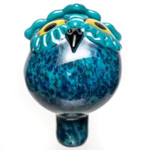 Shop Four Winds Flameworks - Owl Bubble Cap - Blue Frit in australian