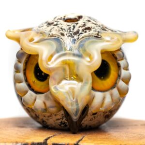 Shop Four Winds Flameworks - Owl Bubble Cap - Brown Frit in australian