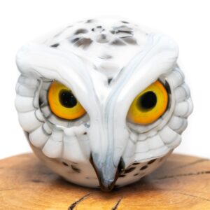 Shop Four Winds Flameworks - Owl Bubble Cap - Black & White Frit in australian