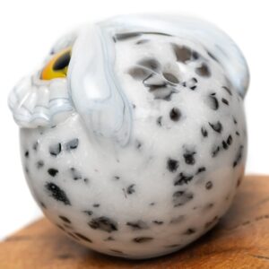 Shop Four Winds Flameworks - Owl Bubble Cap - Black & White Frit in australian
