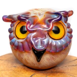 Shop Four Winds Flameworks - Owl Carb Cap - Amber Purple in australian