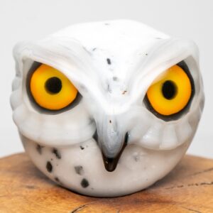 Shop Four Winds Flameworks - Owl Carb Cap - Black & White Frit in australian