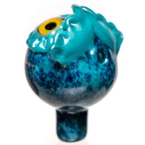 Shop Four Winds Flameworks - Owl Bubble Cap - Blue Frit in australian