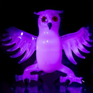 Shop Four Winds Flameworks - Monochrome Owl Rig - UV Lime White Satin in australian