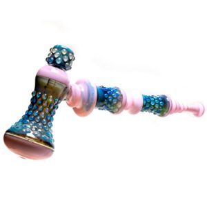 Shop Goo Roo Designs - 25" Hammer Bubbler - Milky Pink, Smoke & Fume in australian