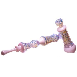 Shop Goo Roo Designs - 23" Hammer Bubbler - Purple Fume & Milky Pink in australian