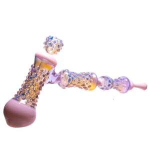 Shop Goo Roo Designs - 23" Hammer Bubbler - Purple Fume & Milky Pink in australian