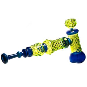 Shop Goo Roo Designs - 23" Hammer Bubbler - Transparent Green & Cobalt in australian