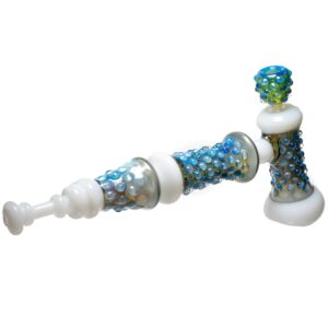 Shop Goo Roo Designs - 22" Hammer Bubbler - Green Blue & White w/ Smoke in australian