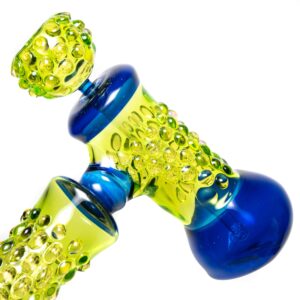 Shop Goo Roo Designs - 23" Hammer Bubbler - Transparent Green & Cobalt in australian