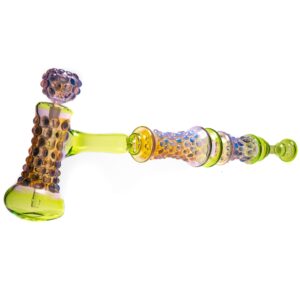 Shop Goo Roo Designs - 26" Hammer Bubbler - Purple Fume & Transparent Green in australian