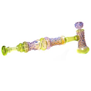 Shop Goo Roo Designs - 26" Hammer Bubbler - Purple Fume & Transparent Green in australian