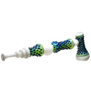 Shop Goo Roo Designs - 23" Hammer Bubbler - Green Blue & White w/ Cobalt in australian