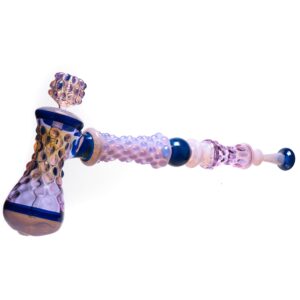 Shop Goo Roo Designs - 24" Hammer Bubbler - Transparent Purple & Purple Fume w/ Cobalt in australian