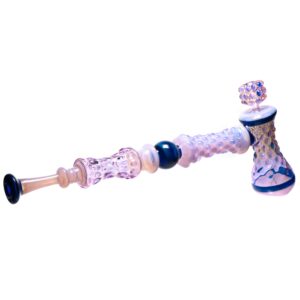 Shop Goo Roo Designs - 24" Hammer Bubbler - Transparent Purple & Purple Fume w/ Cobalt in australian