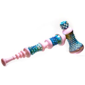 Shop Goo Roo Designs - 25" Hammer Bubbler - Milky Pink, Smoke & Fume in australian