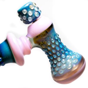Shop Goo Roo Designs - 25" Hammer Bubbler - Milky Pink, Smoke & Fume in australian