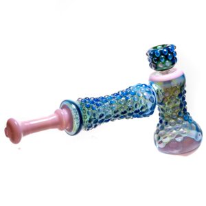 Shop Goo Roo Designs - 16" Hammer Bubbler - Milky Pink, Blue & Fume in australian