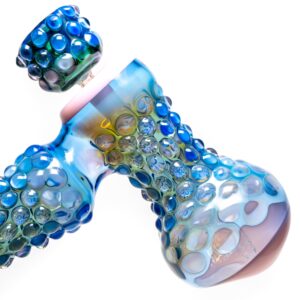 Shop Goo Roo Designs - 16" Hammer Bubbler - Milky Pink, Blue & Fume in australian