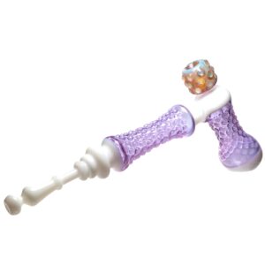Shop Goo Roo Designs - 21" Hammer Bubbler - Purple & White in australian