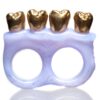 Shop Zii - 2 Finger Ring - Pink w/ Gold Teeth in australian