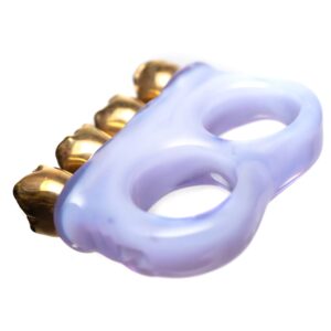 Shop Zii - 2 Finger Ring - Pink w/ Gold Teeth in australian