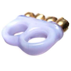 Shop Zii - 2 Finger Ring - Pink w/ Gold Teeth in australian