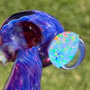 Shop Purple Plasma Pipe with Opal Coin in australian