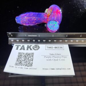 Shop Purple Plasma Pipe with Opal Coin in australian