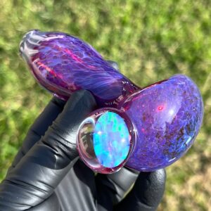 Shop Purple Plasma Pipe with Opal Coin in australian