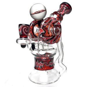 Shop Ery x Santa Cruz Glass - Worked Double Recycler - Mini - Red Elvis, Red & Grey in australian