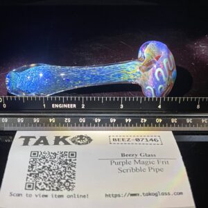 Shop Purple Magic Frit Scribble Pipe in australian