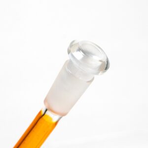 Shop Ill Glass - Custom Mini Beaker - Transparent Orange w/ Rainbow Linework in australian