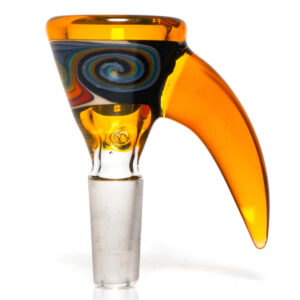 Shop Ill Glass - Custom Mini Beaker - Transparent Orange w/ Rainbow Linework in australian
