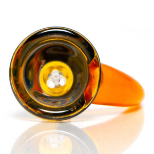Shop Ill Glass - Custom Mini Beaker - Transparent Orange w/ Rainbow Linework in australian
