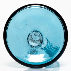 Shop Ill Glass - Custom Mini Beaker - Transparent Blue w/ Rainbow Linework in australian