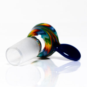 Shop K2 Glass - Worked Snap Slide - 14mm - Rainbow Wag w/ Neptune Handle in australian