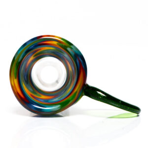 Shop K2 Glass - Worked Snap Slide - 14mm - Rainbow Wag w/ Green Stardust Handle #1 in australian