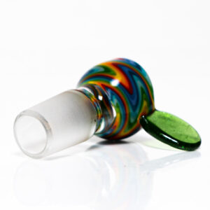 Shop K2 Glass - Worked Snap Slide - 14mm - Rainbow Wag w/ Green Stardust Handle #1 in australian