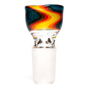 Shop K2 Glass - Worked Snap Slide - 14mm - Fire & Water Wag w/ NS Yellow Handle in australian