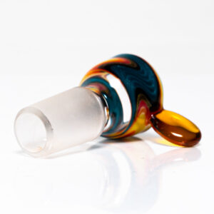 Shop K2 Glass - Worked Snap Slide - 14mm - Fire & Water Wag w/ NS Yellow Handle in australian