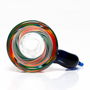 Shop K2 Glass - Worked Snap Slide - 14mm - Fire & Earth Wag w/ Cobalt Horn in australian