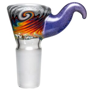 Shop Kevin Howell - Martini Slide - 4 Hole - 18mm - Smoke & Rainbow Linework w/ Purple Lollipop in australian