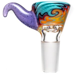 Shop Kevin Howell - Martini Slide - 4 Hole - 14mm - Aqua Multi Color w/ Purple Lollipop in australian